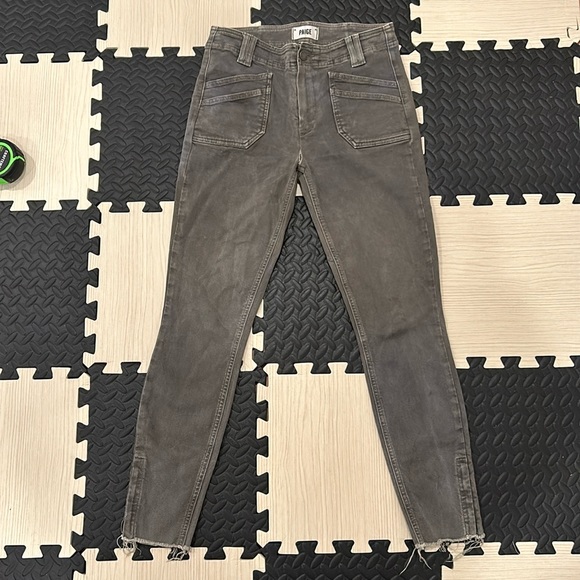 Paige High Rise Hoxton Ankle Skinny Denim in vintage forest night Green woman 27 - Picture 2 of 13